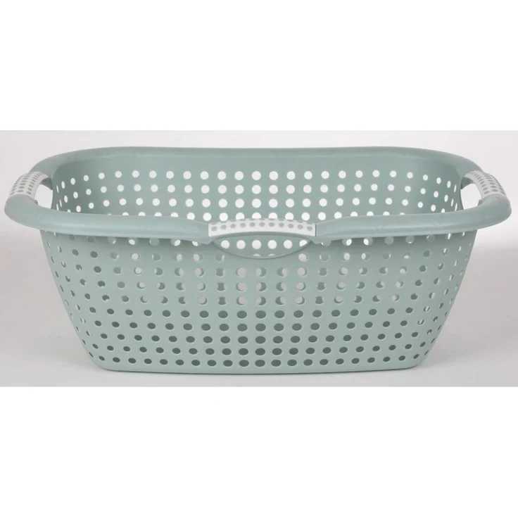 8x Wäschewanne Ergonomica 27L Grün Sammler Box Korb Kunstoff Kleidung Soft Touch – Bild 5