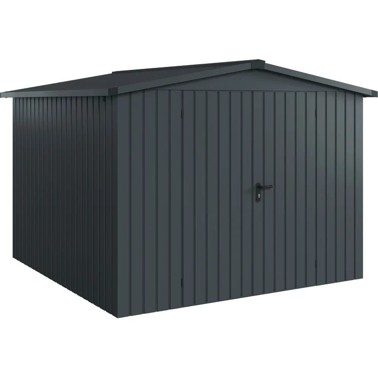 Hörmann Ecostar Metall-Gerätehaus "Euroline Trend" mit Satteldach ESD 10, anthrazitgrau, 262 x 262 cm,2-flüglige Tür – Bild 1