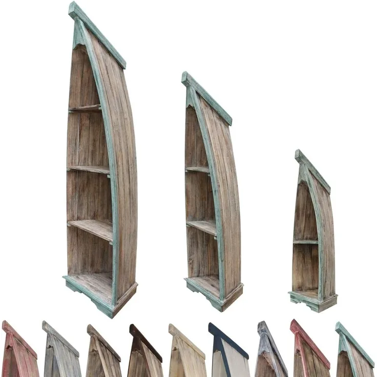 Oriental Galerie Standregal Bootsregal mit Steg groß braun grün