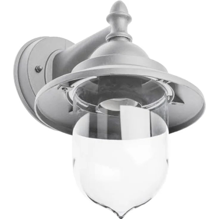 GTV - Gartenleuchte TOSKANA im Cottage-Stil, Außenlampe aus Aluminium, wetterfeste Außenleuchte IP54, E27 Lichtquelle für Garten, Terrasse, Eingang, grau