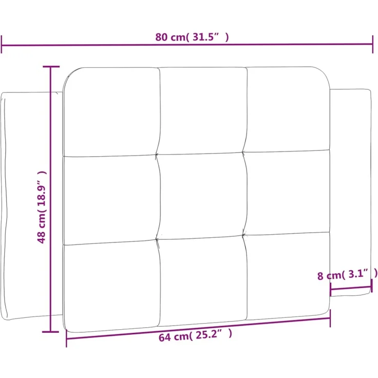 vidaXL Kopfteil-Kissen Schwarz 80 cm Kunstleder 374829 – Bild 9