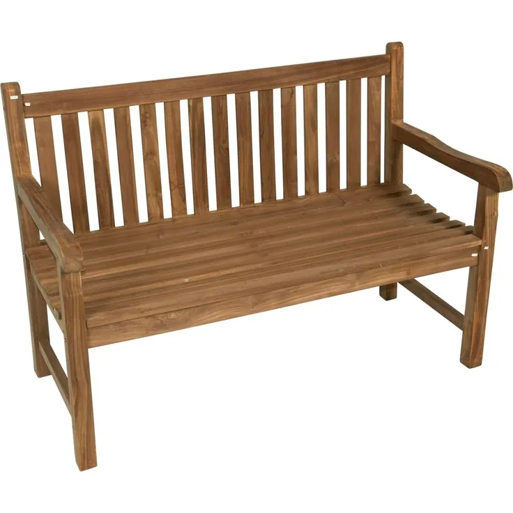 2 Sitzer Gartenbank Holzbank Teakholz Parkbank 130cm