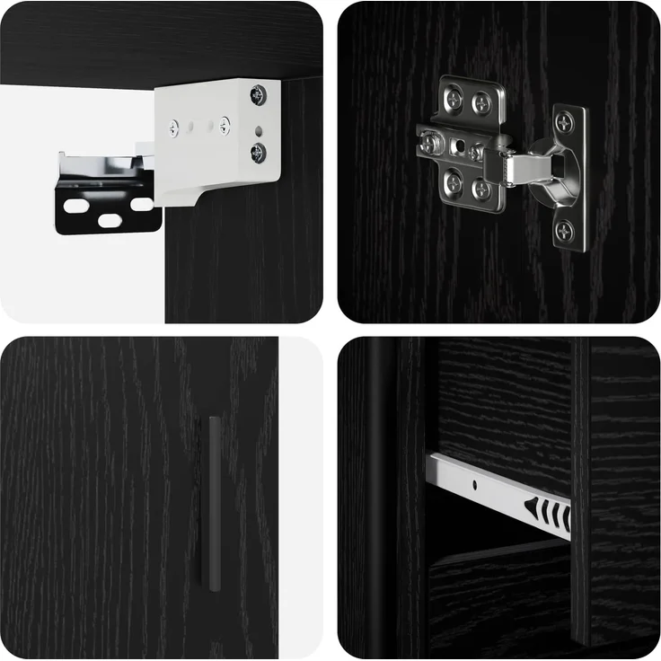 vidaXL Badezimmerschrank-Set 4 stk. Schwarz Eichen-Optik 3444669 – Bild 10