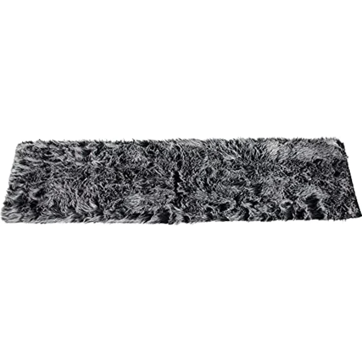 Tischläufer aus Kunstfell, schwarz / grau, 33x140 cm – Bild 5
