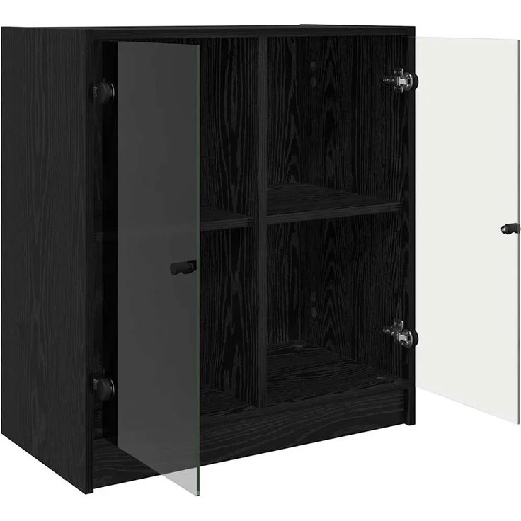 vidaXL Seitenschrank Schwarz Eichen-Optik 68 x 37 x 75,5 cm 886248 – Bild 4