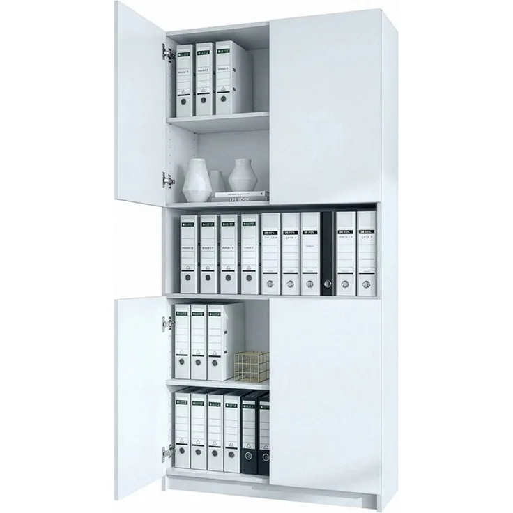 InnoFurn Aktenschrank Elona M2 Büroschrank (Ordnerschrank, Schrank für Büro, Home Office (82 x 184 x 37 cm) Aufbewahrungschrank mit Soft-Close & Push-to-Open