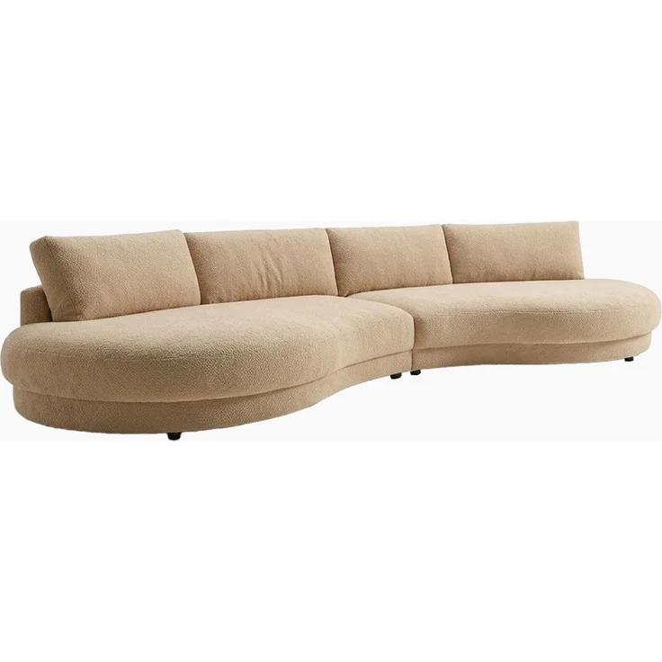 KAWOLA Big Sofa PADANA Stoff creme 86 x 166 x 410 cm – Bild 3