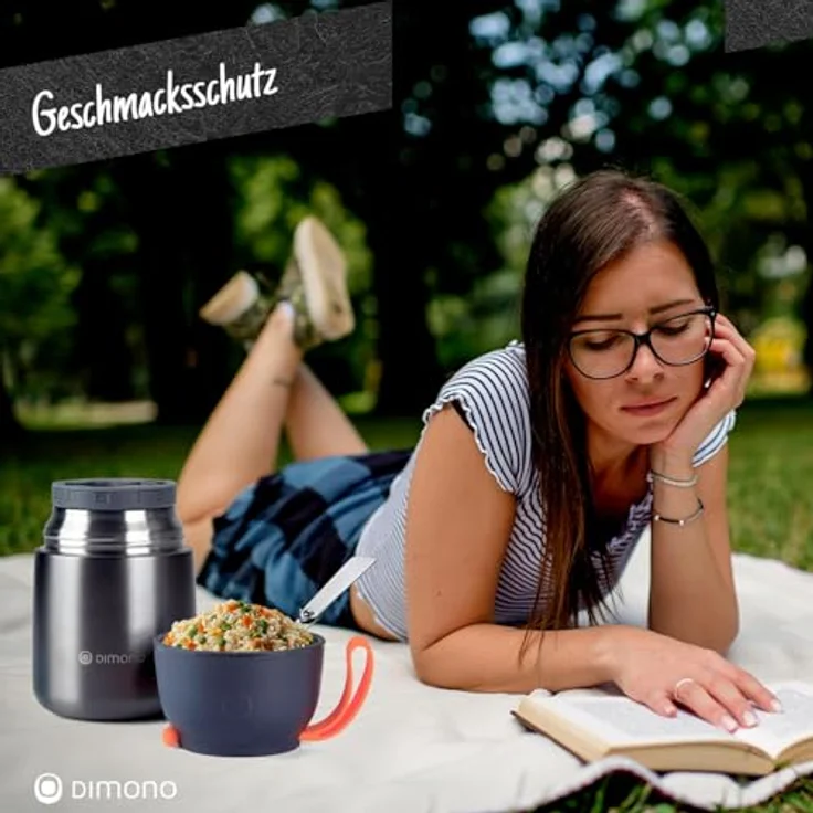 Dimono Thermobehälter Warmhaltebehälter, Edelstahl, (to-Go Lebensmittelbehälter, Essensbehälter für unterwegs) – Bild 9