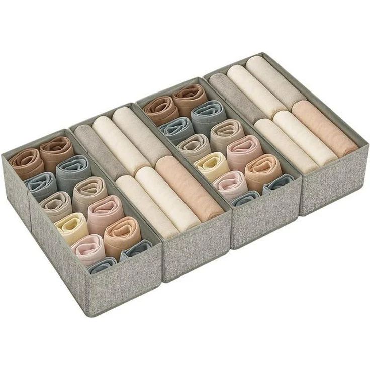 Youyijia Aufbewahrungsbox 4er PCS Schubladen-Organizer aus Stoff – Faltbare Aufbewahrungsboxen – Bild 4
