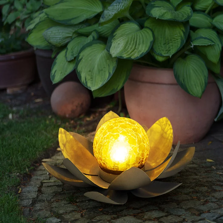 3er Set LED Solarleuchten mit Glas Kugel in Crackle Optik – Bild 9