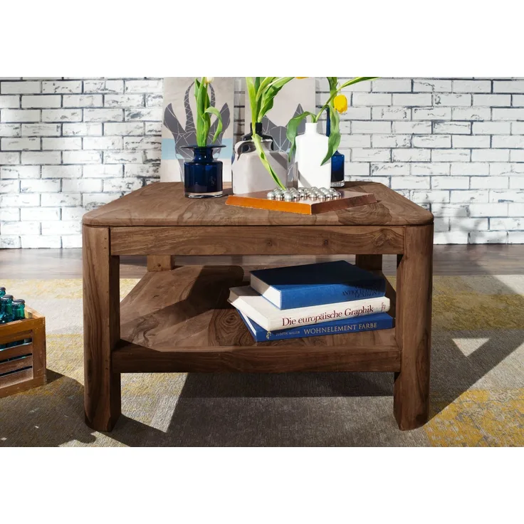 Couchtisch Sheesham 70x70x45 smoked cherry gebeizt TORONTO #106