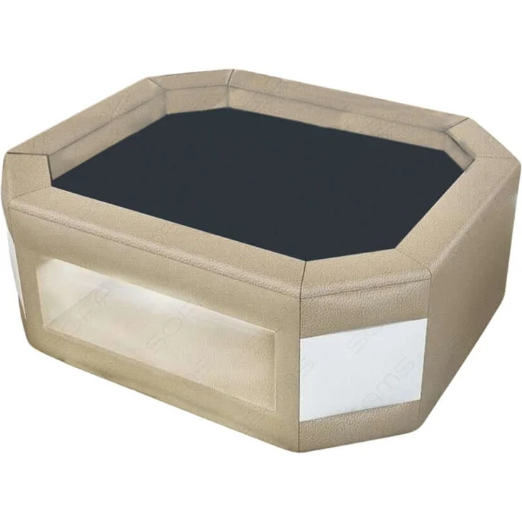 Sofa Dreams - Design Wohnzimmertisch Prato – Mit LED Beleuchtung - Kunstleder - Sandbeige-Weiß – Bild 1