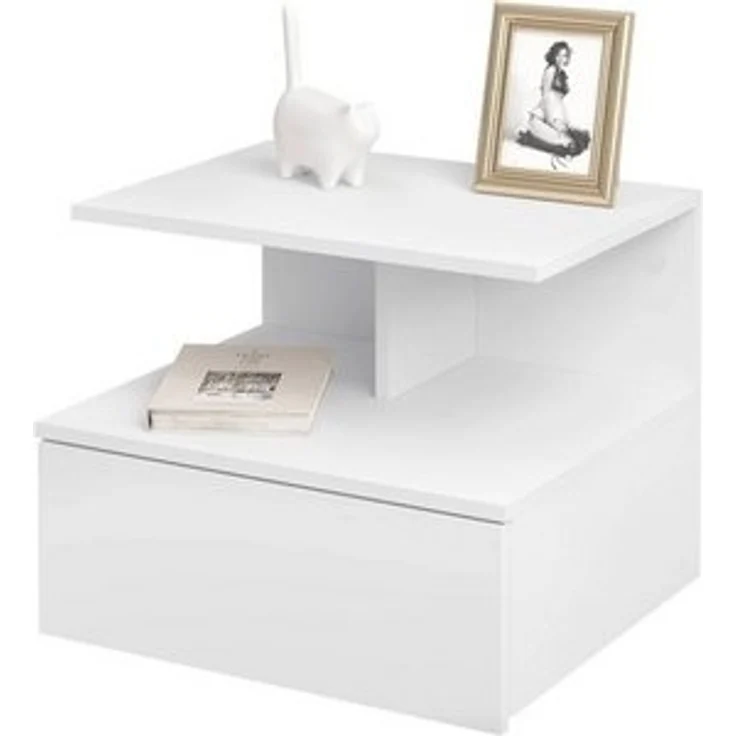 Woltu Nachttisch (1-St), hängend Wandregal mit Schublade – Bild 6