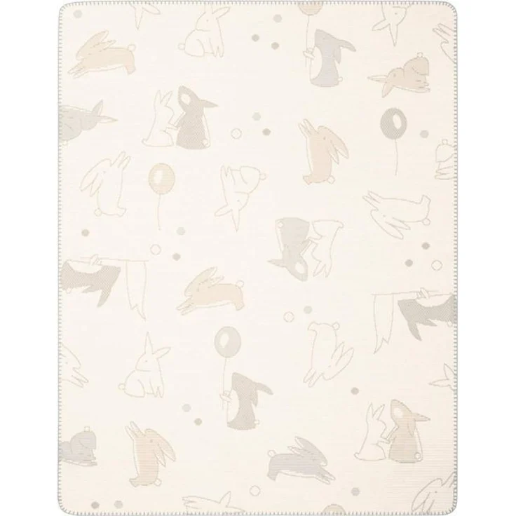 Babydecke Babydecke Littel Rabbits, Biederlack, Babydecke Littel Rabbits mit verspielten Hasen – Bild 4