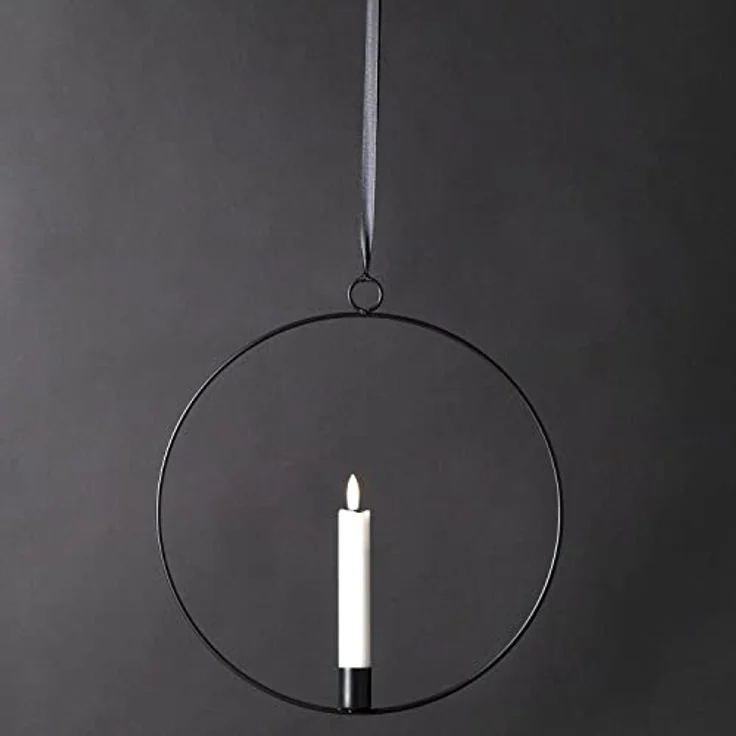MARELIDA Hängeleuchte Dekoring mit LED Kerze Flamme mit Aufhänger 28,5cm Timer Batterie, LED Classic, warmweiß (2100K bis 3000K) – Bild 2