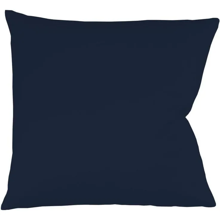 Fleuresse Mako-Satin Kissenbezug Bezug 80x80 cm uni mit RV 6544 nachtblau