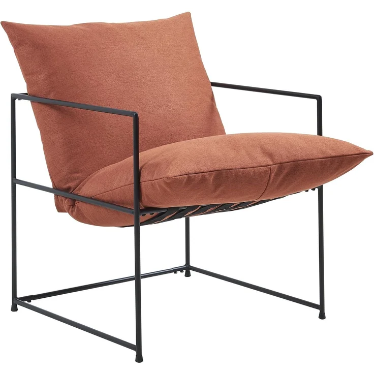 Sessel Utsjoki 90x61x70 cm Schwarz/Orange [en. casa] – Bild 4