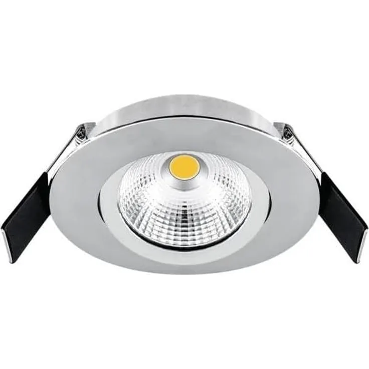EVN LED Deckeneinbauleuchte Rund - schwenkbar IP44-200-240V, 6W, 683lm, 3000K, chrom (ESW44N61502)