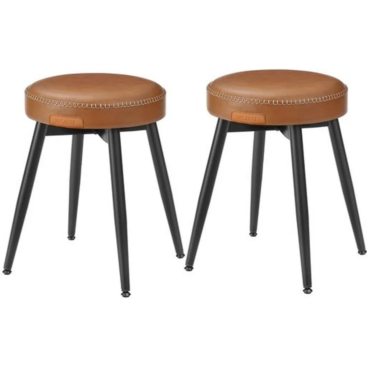 Vasagle Esszimmerstühle (2 St), Sitzhocker, EKHO Series, Kunstleder, 48,2 cm hoch, karamellbraun – Bild 1
