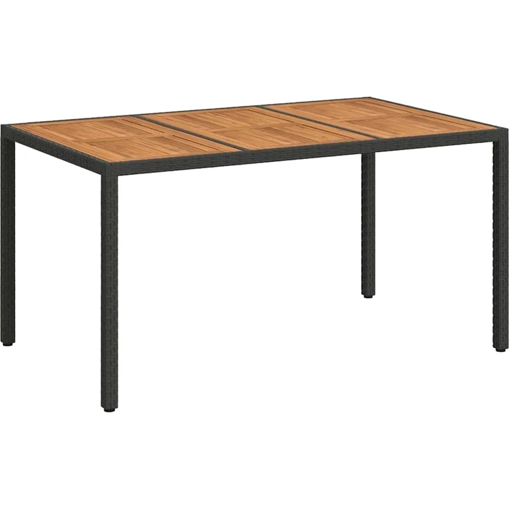 vidaXL Gartentisch Schwarz 150 x 90 x 75 cm Poly-Rattan 362544 – Bild 2