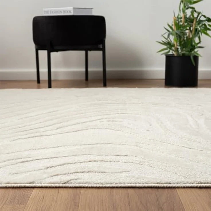 Vimoda Frisé-Teppich Wohnzimmerteppich modern, Rechteckig, Höhe: 11 mm, Einfarbig, Wellenmuster, Läufer, Kurzflor, neues Design, ED Effekt – Bild 8