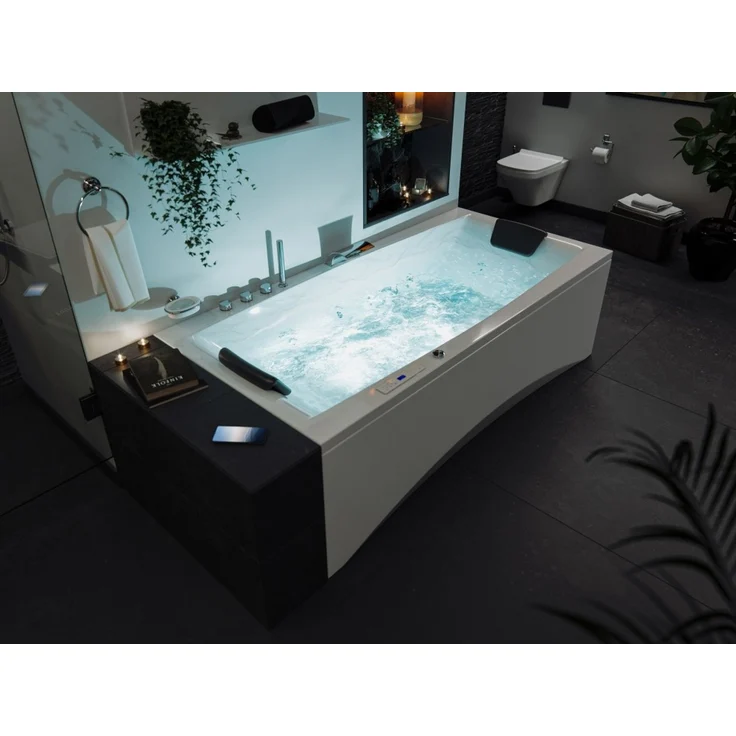 Rechteck Whirlpool Unity 190x90 Made in Germany 24 Massagedüsen mit Armatur : Mit Armaturen – Bild 2
