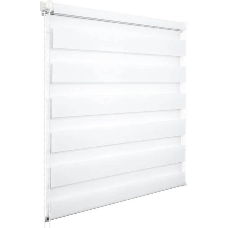WOLTU Doppelrollo Klemmfix ohne Bohren Weiß B85 x H150 cm, Duo Rollo Zebrarollo Fensterrollo Klemmrollo Seitenzugrollo Easyfix lichtdurchlässig & verdunkelnd Rollos für Fenster und Tür – Bild 2