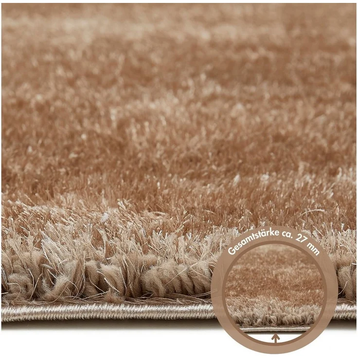 LUXOR living Hochflor-Teppich Gela, rechteckig, Höhe: 45 mm, Uni Farben, weich und flauschig, ideal im Wohnzimmer & Schlafzimmer – Bild 4