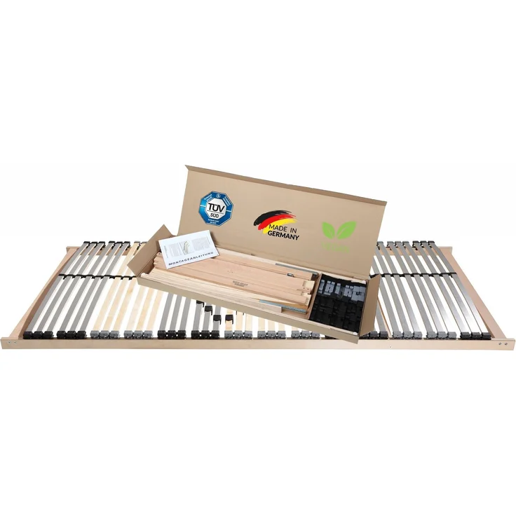 Lattenrost Premium Fix, Beco, wahlweise mit verstellbarem Kopfteil, zur einfachen Selbstmontage Größe 90 x 200 cm Version Kopfteil verstellbar – Bild 1