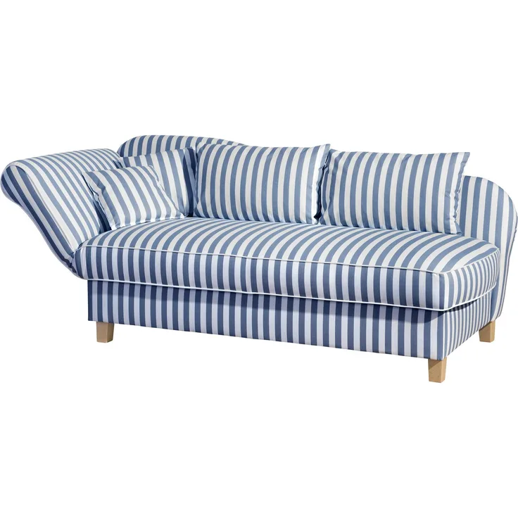 Max Winzer Recamiere mit Armteil links klappbar 'Selma', Flachgewebe blau, 82 cm x 88 cm x 190 cm