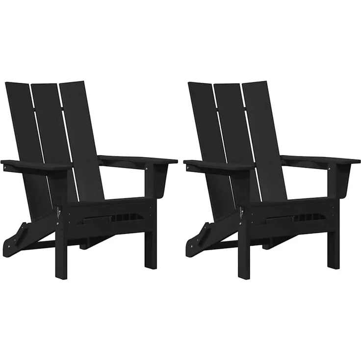 vidaXL Gartenstuhl 2 pcs Schwarz 80,5 x 74,5 x 92 cm Polyethylen 3335820 – Bild 1