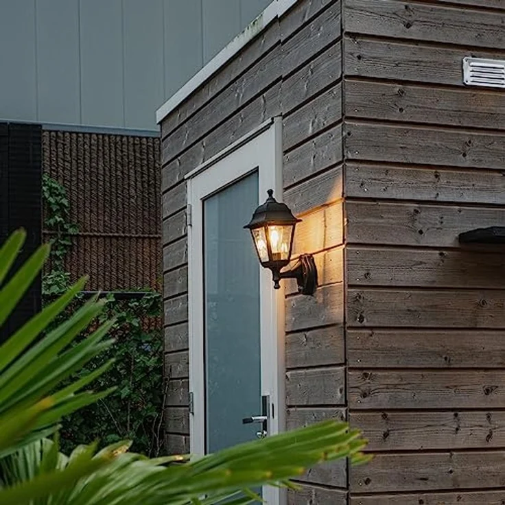 Qazqa Außen-Wandleuchte Capital, ohne Leuchtmittel, E27, Schwarz, Klassisch / Antik, Kunststoff, 1-flammig – Bild 2