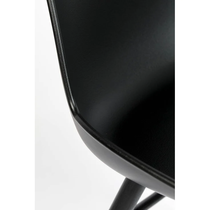Zuiver Esszimmerstuhl Albert Kuip All Black im 2er-Set mit schwarzer Polypropylen-Sitzschale und Aluminiumgestell – Bild 8