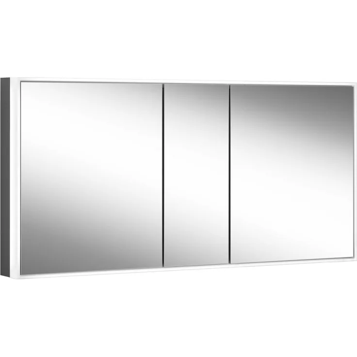 Schneider PREMIUM Line Ultimate LED Lichtspiegelschrank, 3 Doppelspiegeltüren, 1525 x 73,3 x 15,8 cm, 182.150, Ausführung: EU-Norm/Korpus schwarz matt - 182.150.02.41