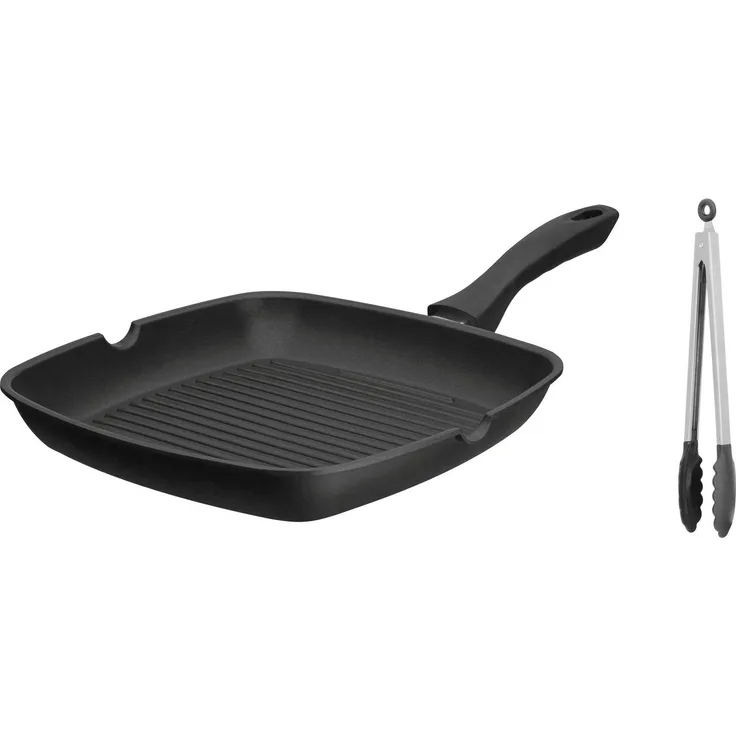 GSW Grillpfanne Grillmeister, Aluminiumguss (1-tlg), inklusive Servierzange, Induktion