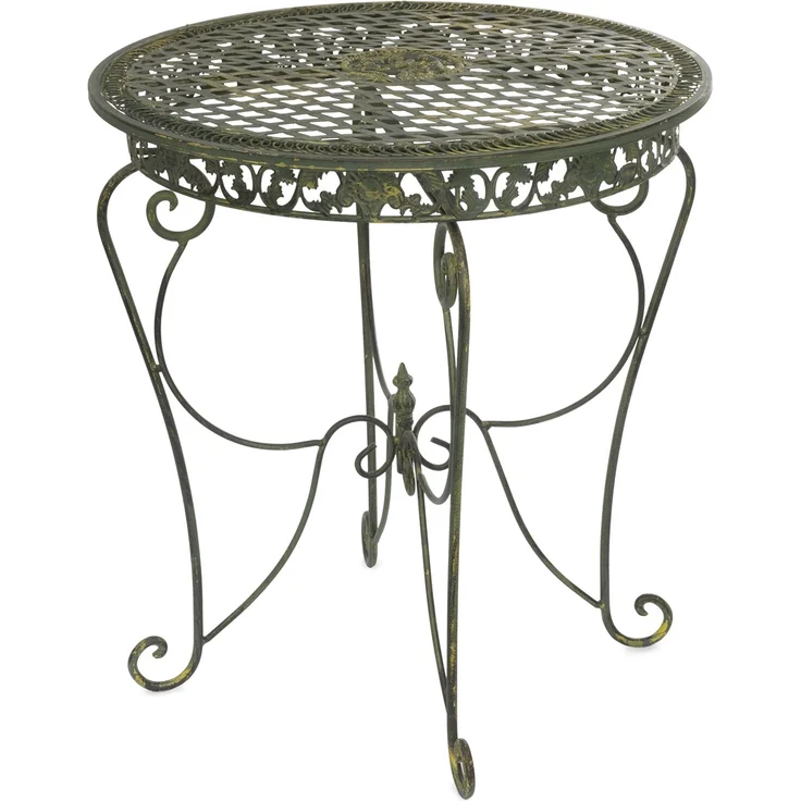 Moritz Bistro Set Tisch oval + 2 Stühle grün antik aus Gusseisen Gartendeko Set Bistrotisch Bistrostühle 3-teilig Sitzgruppe Balkonmöbel – Bild 5