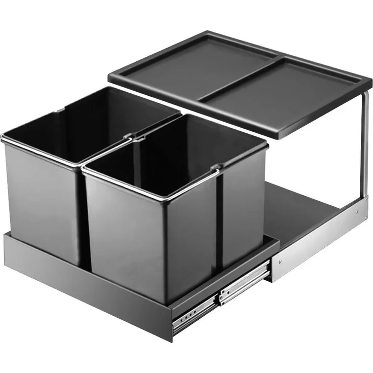 WESCO 757 311-11 Abfallsorter 30 (2x15) Liter DOUBLE SHORTY inkl. Mitnehmer ab 50 cm Schrankbreite
