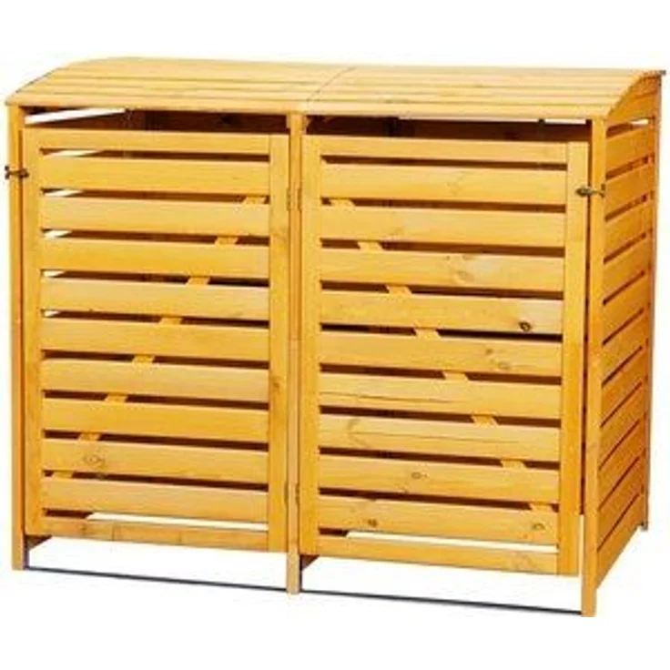 promadino Mülltonnenbox Vario III, für 2 Tonnen, robust aus ökologisch, zertifiziertem Kiefernholz – Bild 6