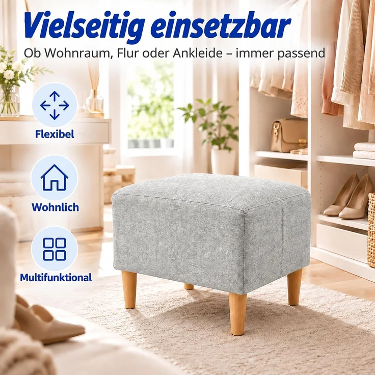 Relaxdays Fußhocker gepolstert – Bild 6