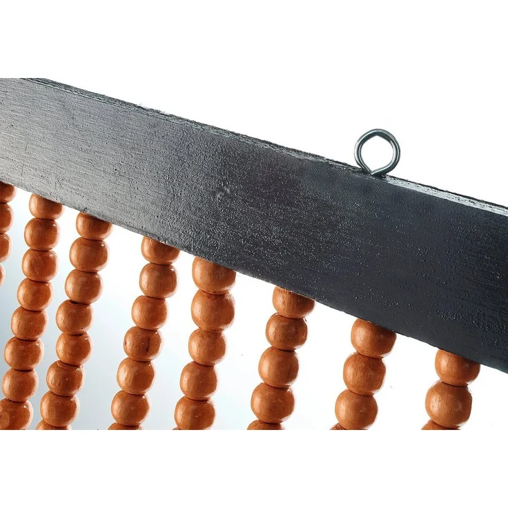 Kobolo Türvorhang Perlenvorhang CHOCO Holzperlen braun 50 Stränge (1 St), Ösen, halbtransparent – Bild 3
