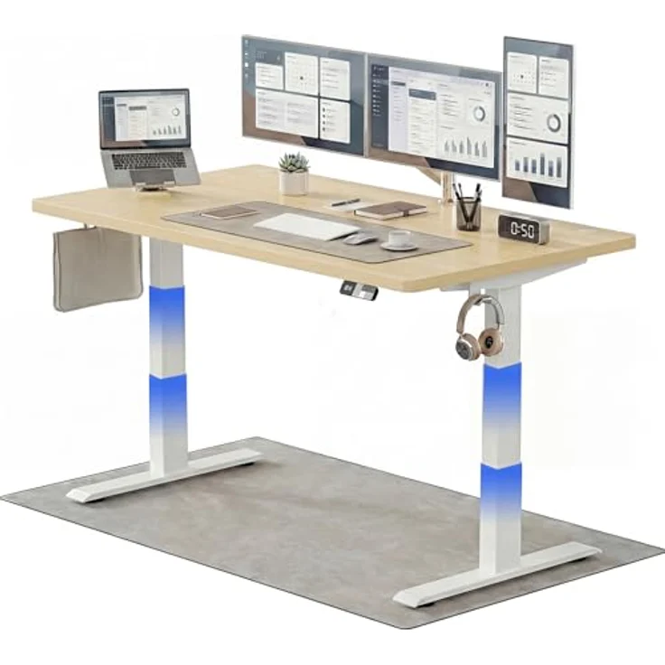 Devoko Höhenverstellbarer Schreibtisch 160x80 cm elektrisch, Höhenverstellung 63-128 cm mit Smart Control, 125 kg Tragkraft, für gesundes Arbeiten – Bild 2