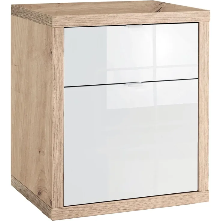 XORA 'PUNTO 2.0' Standcontainer, Holznachbildung Eiche Artisan Weiß, 52 x 65 x 44 cm, mit Schublade