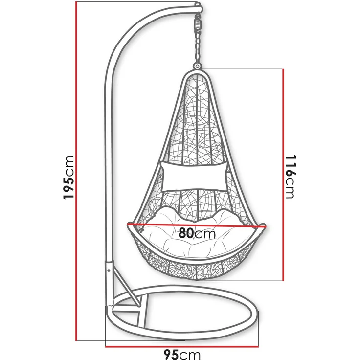 Hängesessel Boho (Farbe: Beige / Kissen: Beige) – Bild 6
