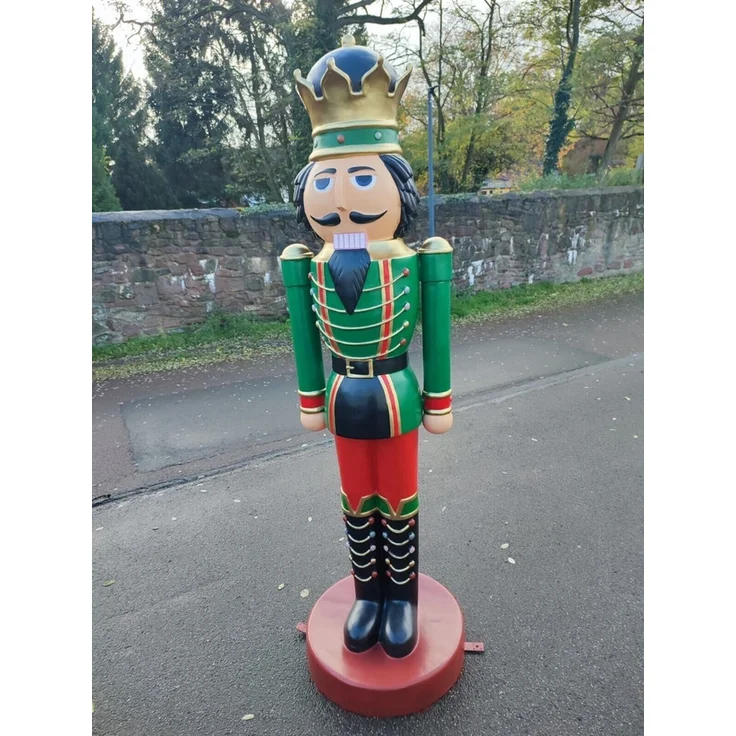 XXL Premium Nussknacker auf Standfuss 200 cm Garten Deko-Figur Weihnachtsmann gr – Bild 2