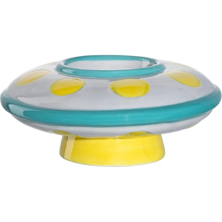 Leonardo 'Bambini Avventura Ufo' Eierbecher, Keramik blau / gelb, Ø 10,3 cm