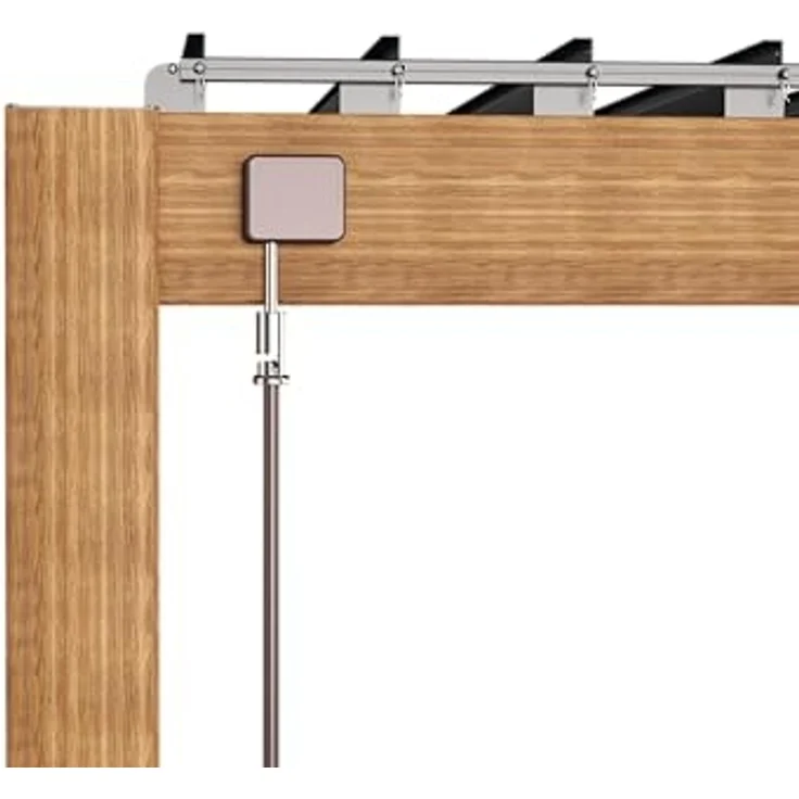 LECO Lamellenpergola DELUXE, Aluminium-Lamellen anthrazit, Aluminium-Profile mit Holzoptik, 4x3 m – Bild 4