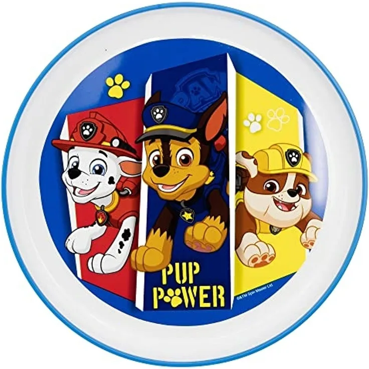 Kunststoffteller Ø19 verschiedene Motive für Kinder Anti-Rutsch Paw Patrol