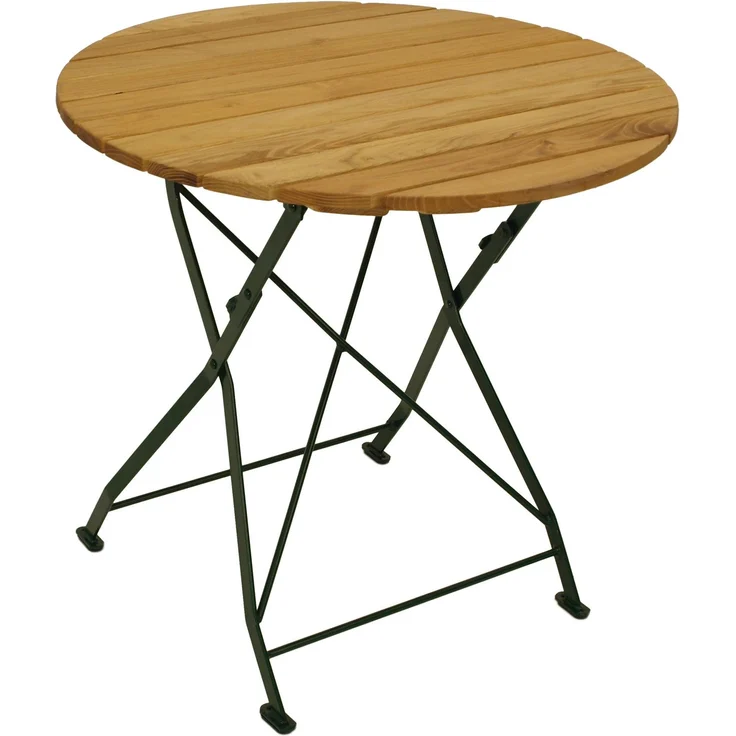 DEGAMO PASSAU Garnitur 3-teilig, Metall + Robinie, grün/natur, Tisch 77cm rund – Bild 4