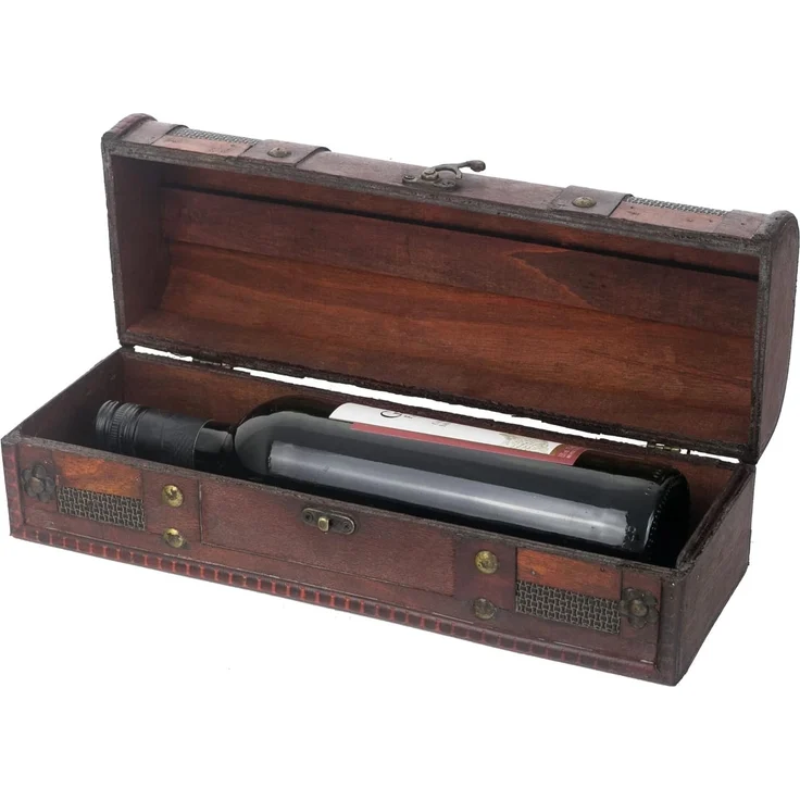 HMF Geschenkbox Vintage Weinbox, Geschenkkiste für besondere Anlässe, Deko Geschenk aus Holz für 1 Weinflasche, Querformat, Portugal – Bild 2