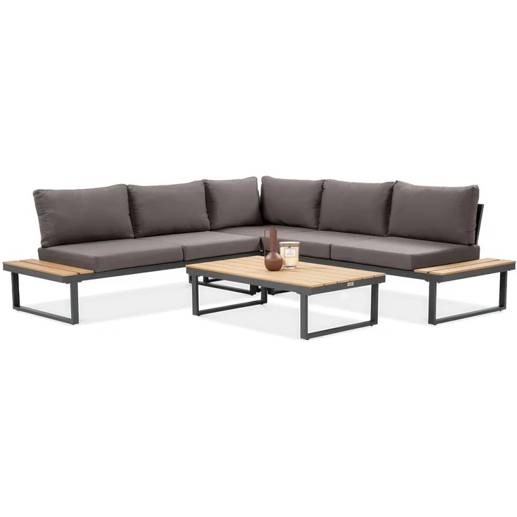 Beautysofa Gartenlounge-Set MADISON modulare Ecklounge mit Gartentisch, (Stahlgestell, Polywood-Elemente, 4-tlg, 2 Sofas, 1 Eckmodul, 1 Couchtisch), Maße 219,5 × 219,5 × 64 cm – Bild 2